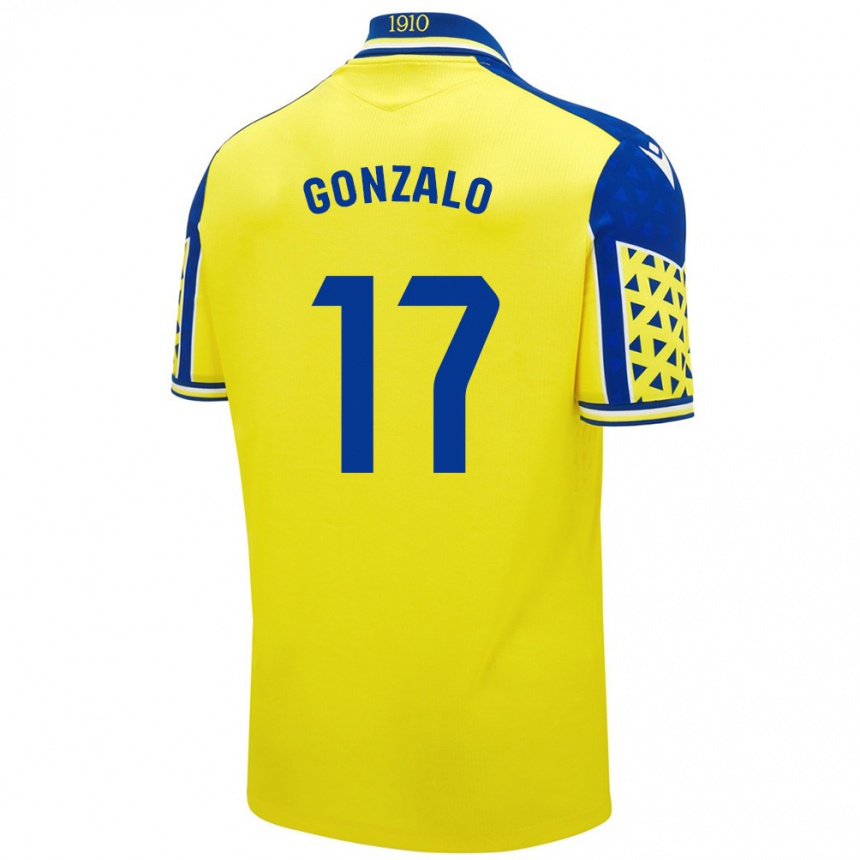 Kids Football Gonzalo Escalante #17 Yellow Blue Home Jersey 2024/25 T-Shirt Uk