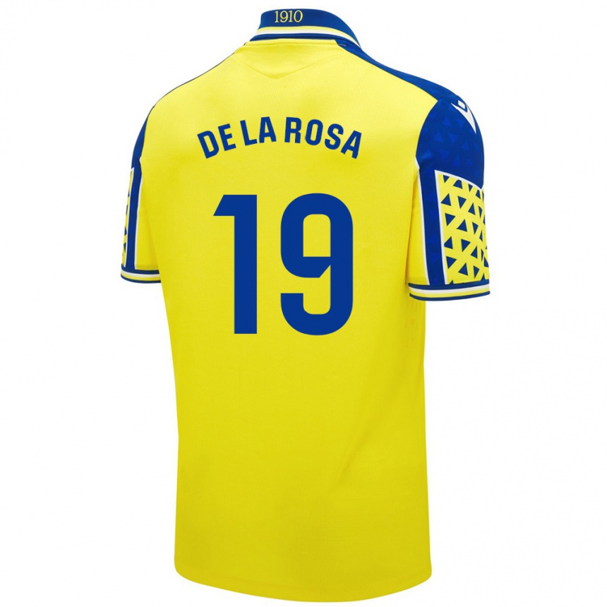 Kids Football José Antonio De La Rosa #19 Yellow Blue Home Jersey 2024/25 T-Shirt Uk