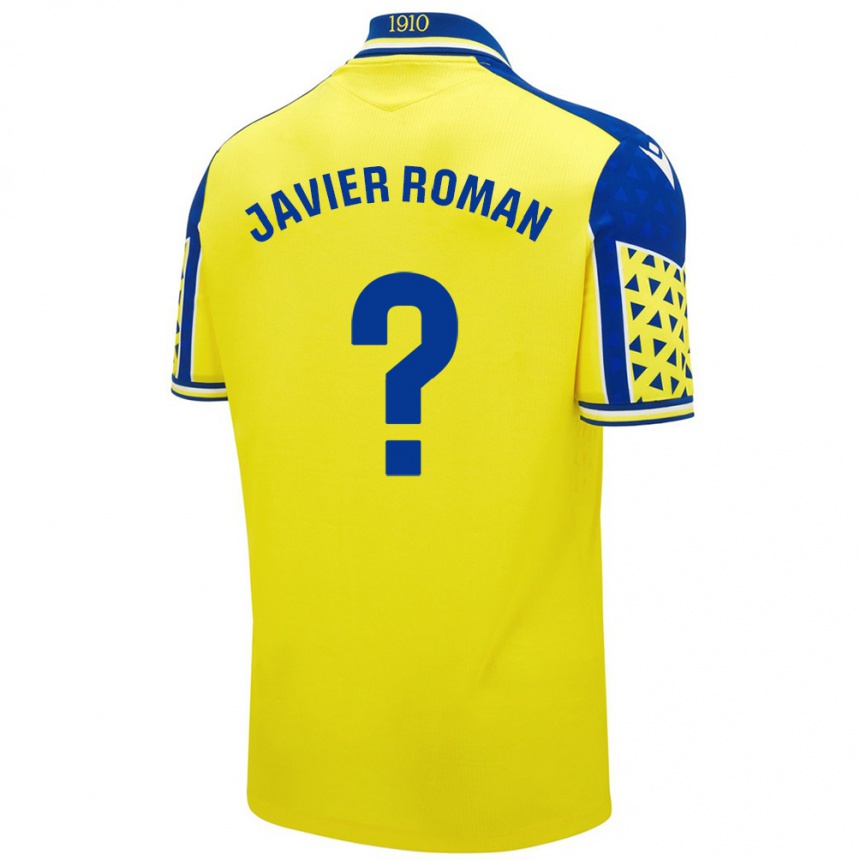 Kids Football José Javier Román #0 Yellow Blue Home Jersey 2024/25 T-Shirt Uk