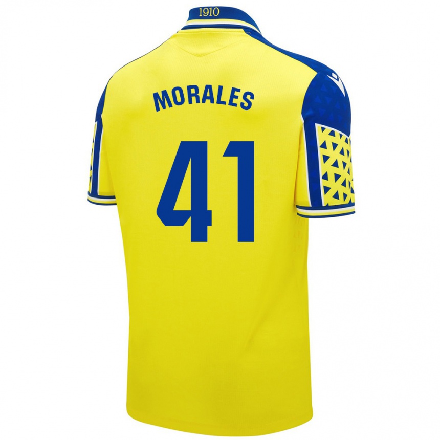 Kids Football Luis Morales #41 Yellow Blue Home Jersey 2024/25 T-Shirt Uk