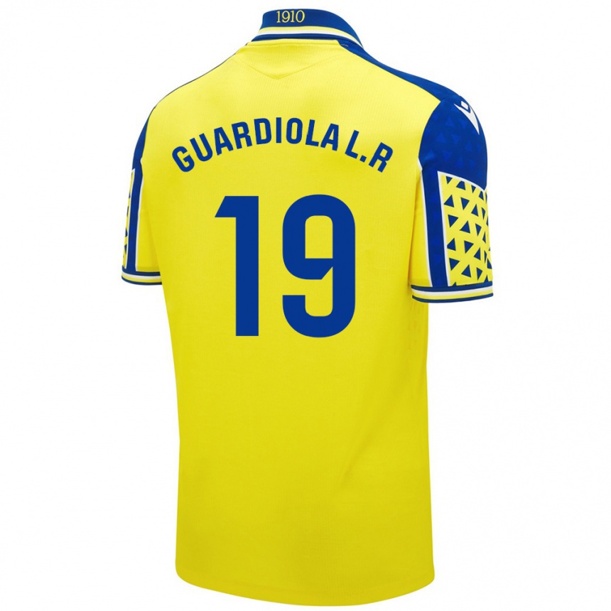 Kids Football Sergi Guardiola #19 Yellow Blue Home Jersey 2024/25 T-Shirt Uk