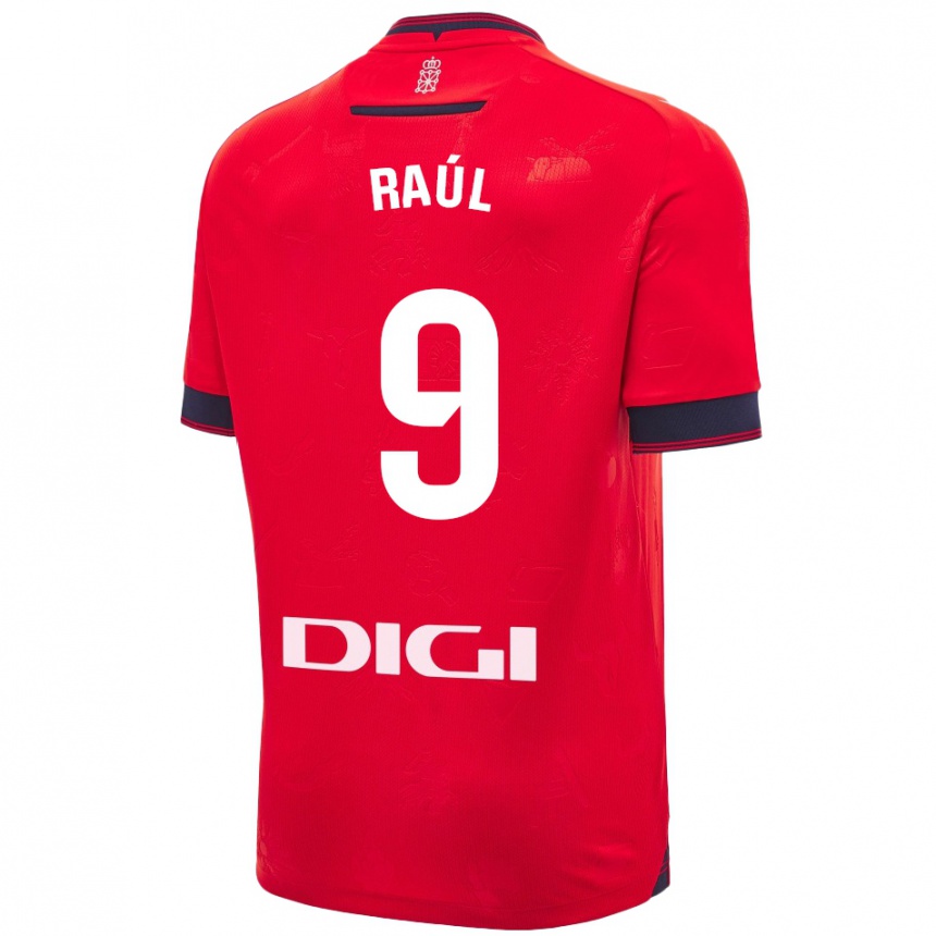 Kids Football Raúl García #9 Red White Home Jersey 2024/25 T-Shirt Uk