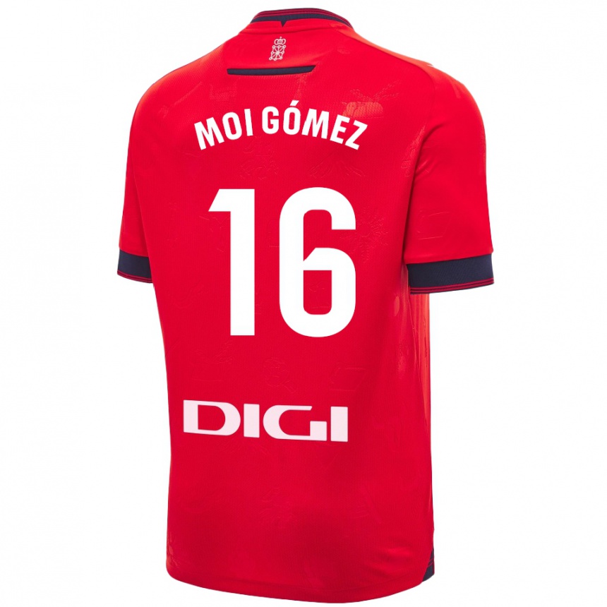 Kids Football Moi Gómez #16 Red White Home Jersey 2024/25 T-Shirt Uk