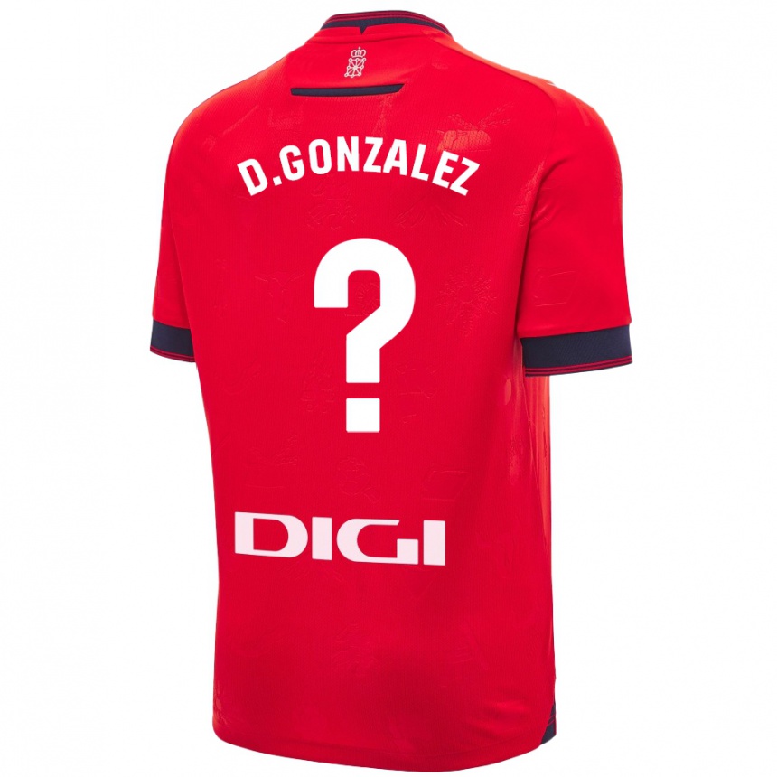 Kids Football Dani González #0 Red White Home Jersey 2024/25 T-Shirt Uk