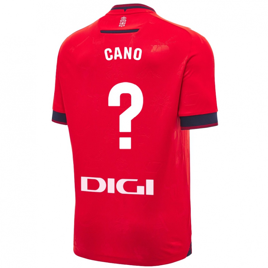 Kids Football Javi Caño #0 Red White Home Jersey 2024/25 T-Shirt Uk