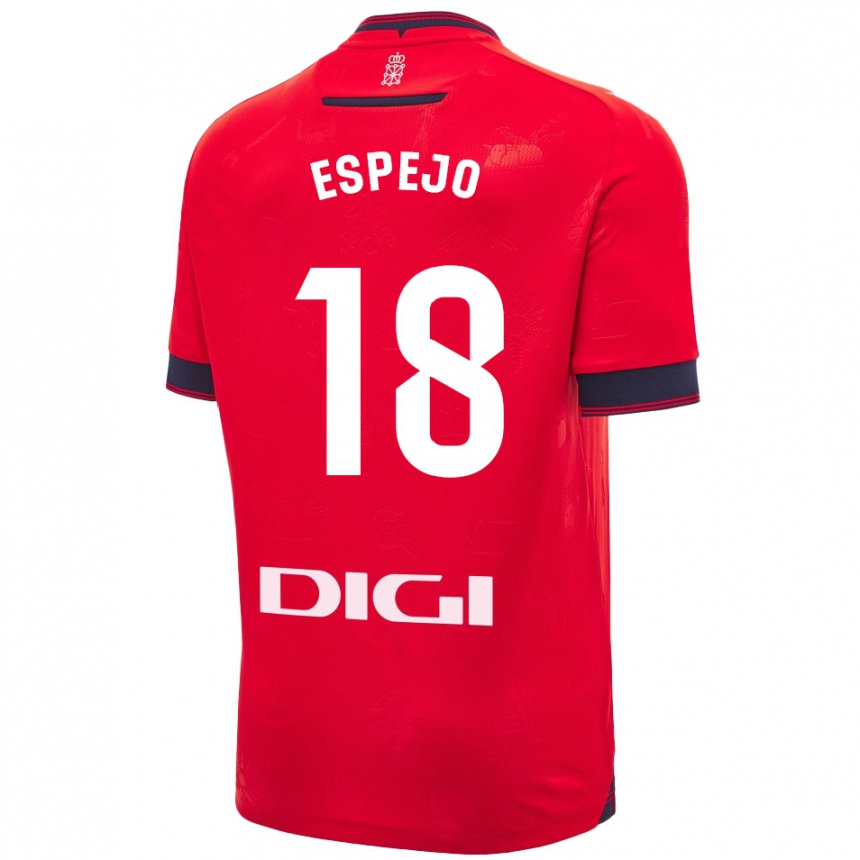 Kids Football Diego Espejo #18 Red White Home Jersey 2024/25 T-Shirt Uk