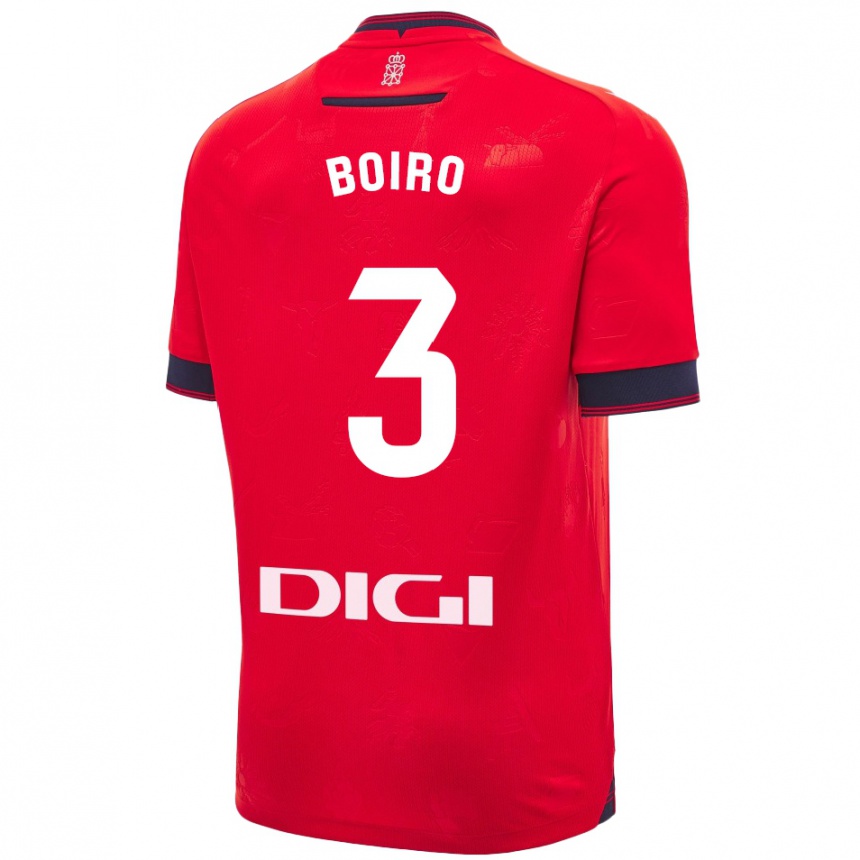 Kids Football Adama Boiro #3 Red White Home Jersey 2024/25 T-Shirt Uk