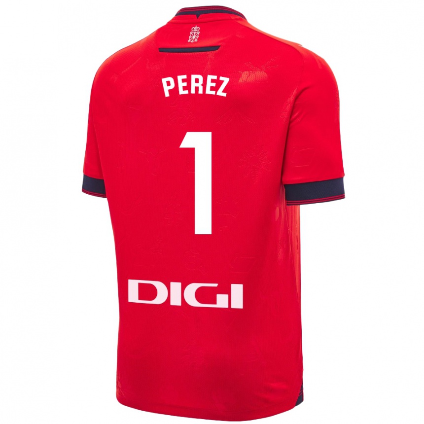 Kids Football Silvia Pérez Fernández De Romarategui #1 Red White Home Jersey 2024/25 T-Shirt Uk