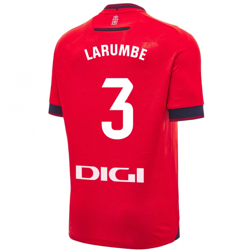 Kids Football Saioa Larumbe Beloqui #3 Red White Home Jersey 2024/25 T-Shirt Uk