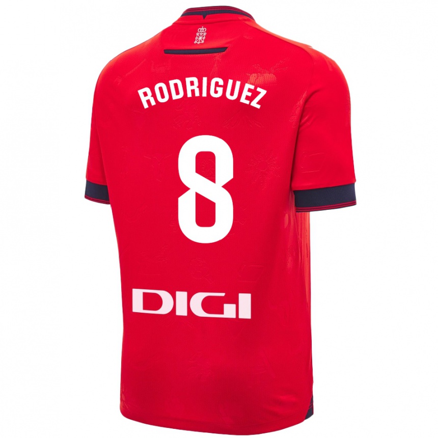 Kids Football Vanessa Rodríguez Iribarren #8 Red White Home Jersey 2024/25 T-Shirt Uk