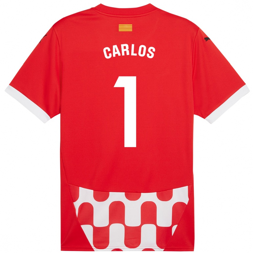 Kids Football Juan Carlos #1 Red White Home Jersey 2024/25 T-Shirt Uk