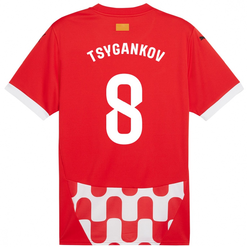 Kids Football Viktor Tsygankov #8 Red White Home Jersey 2024/25 T-Shirt Uk