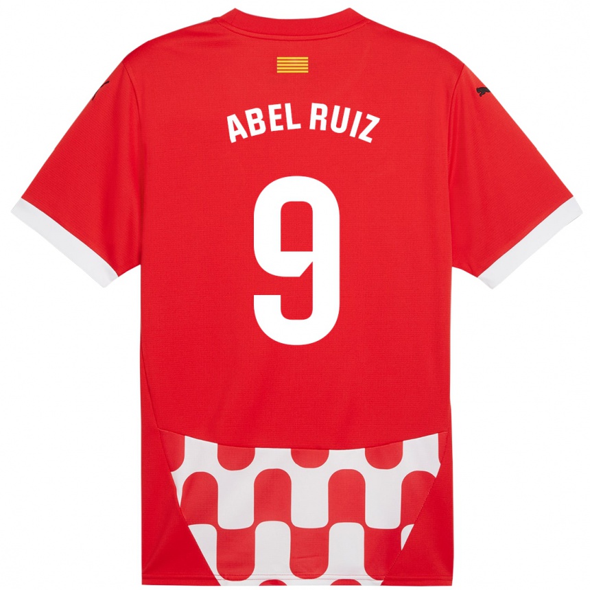 Kids Football Abel Ruiz #9 Red White Home Jersey 2024/25 T-Shirt Uk