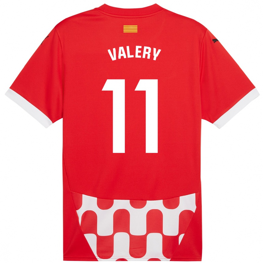 Kids Football Valery Fernández #11 Red White Home Jersey 2024/25 T-Shirt Uk