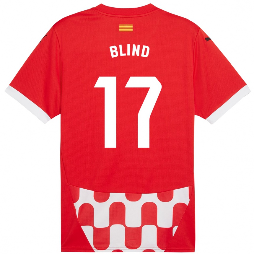 Kids Football Daley Blind #17 Red White Home Jersey 2024/25 T-Shirt Uk