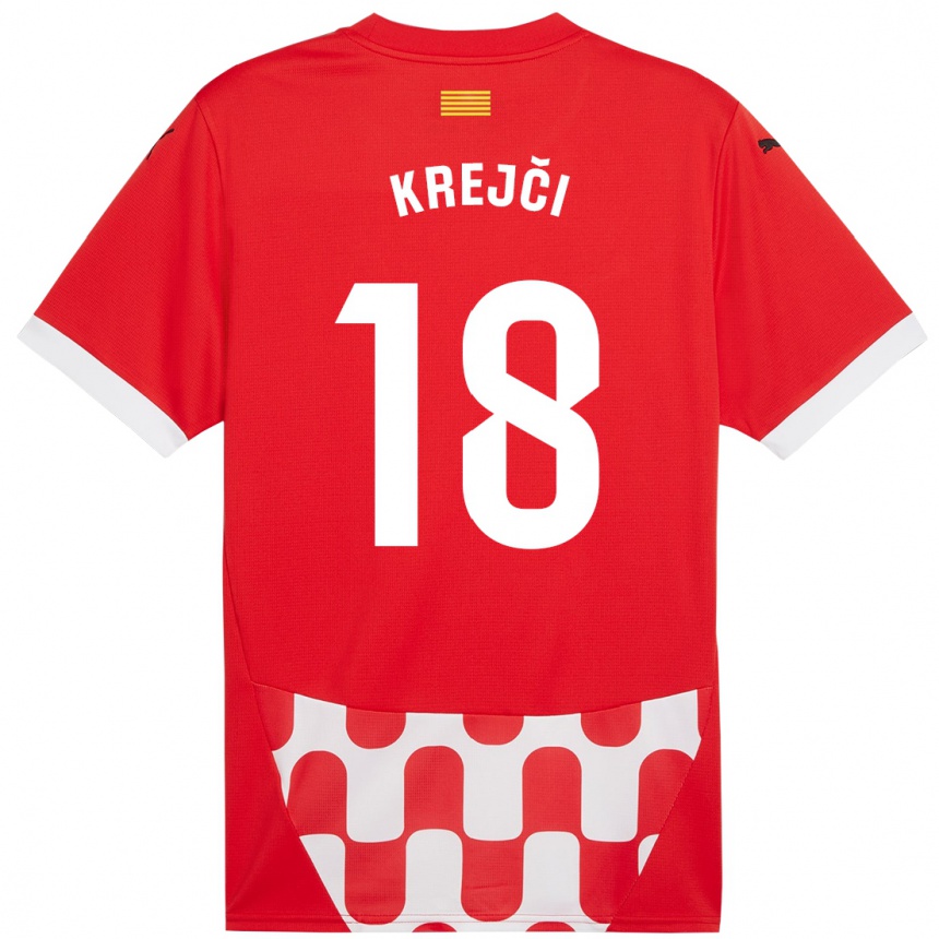 Kids Football Ladislav Krejci #18 Red White Home Jersey 2024/25 T-Shirt Uk