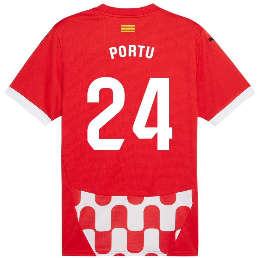 Kids Football Portu #24 Red White Home Jersey 2024/25 T-Shirt Uk