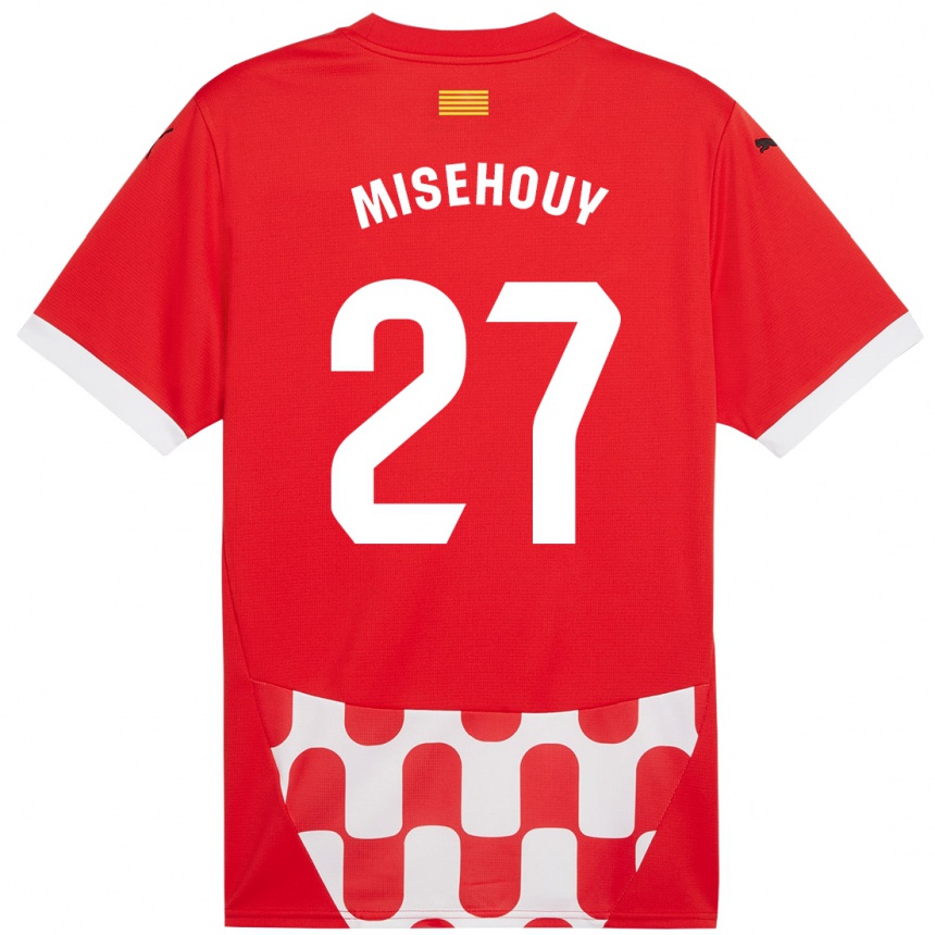 Kids Football Gabriel Misehouy #27 Red White Home Jersey 2024/25 T-Shirt Uk