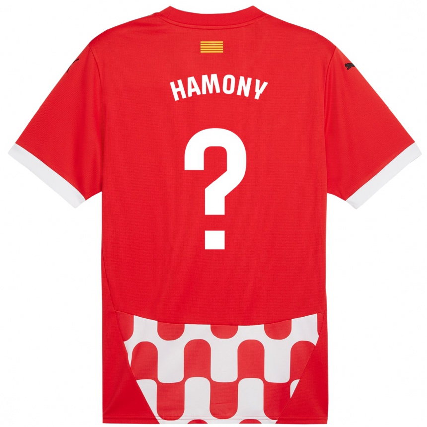 Kids Football Mohammed Hamony #0 Red White Home Jersey 2024/25 T-Shirt Uk