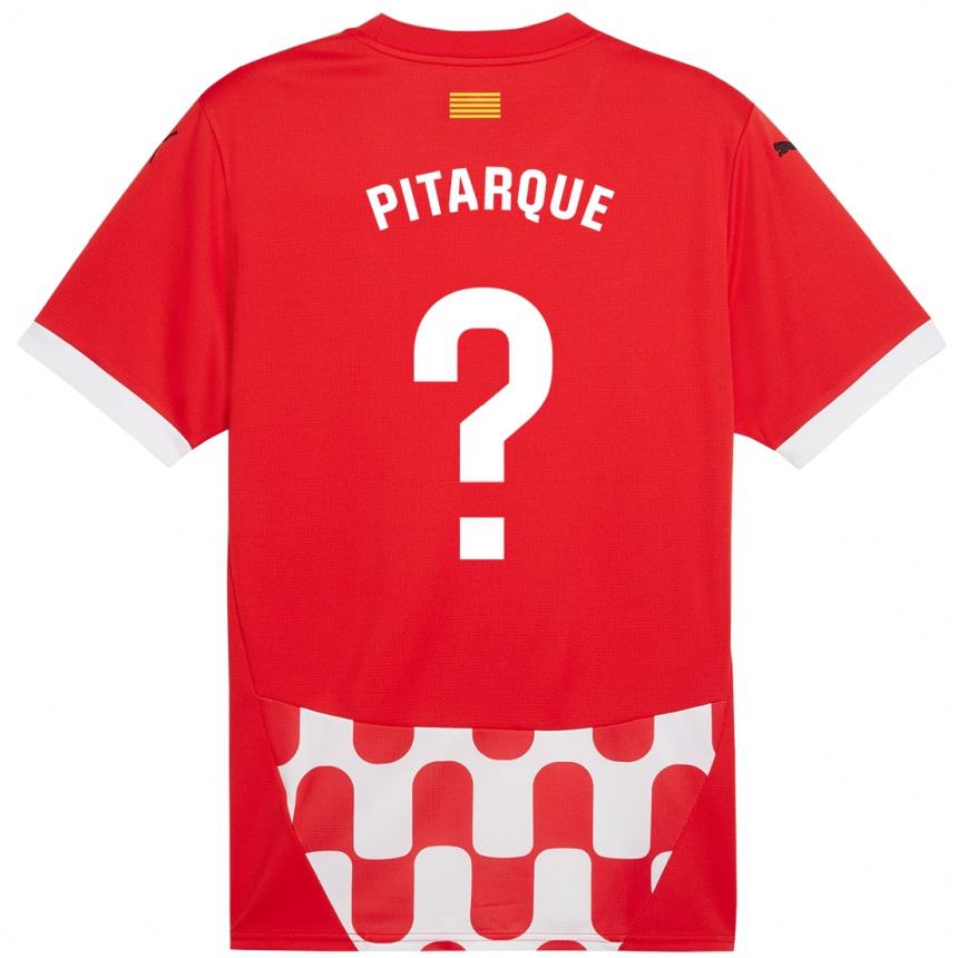 Kids Football Víctor Pitarque #0 Red White Home Jersey 2024/25 T-Shirt Uk