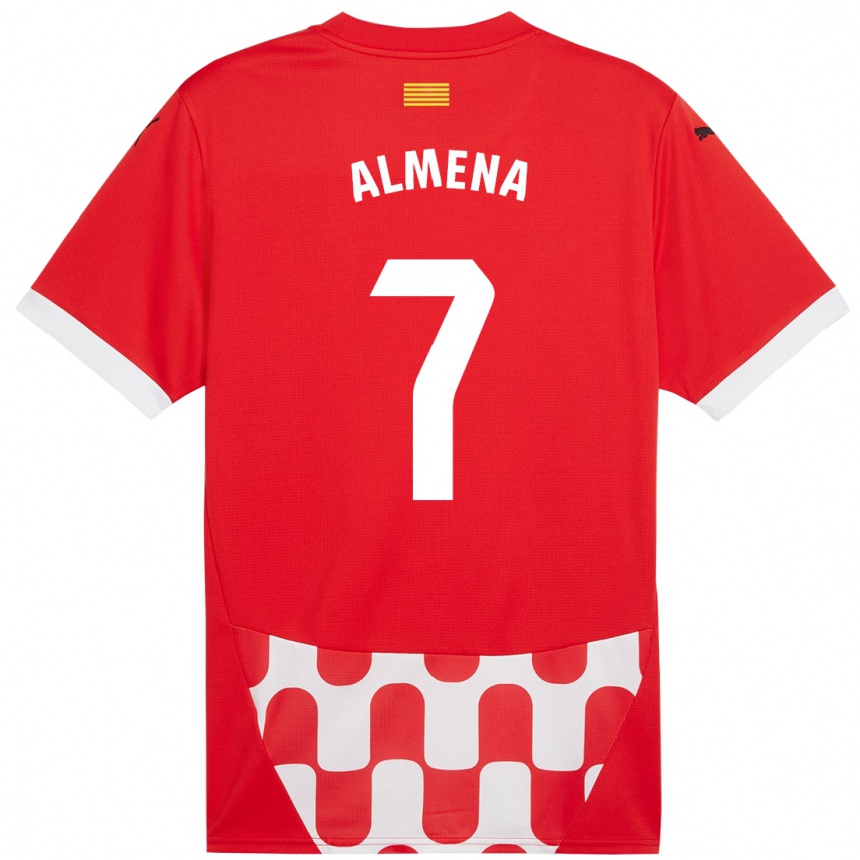 Kids Football Iker Almena #7 Red White Home Jersey 2024/25 T-Shirt Uk