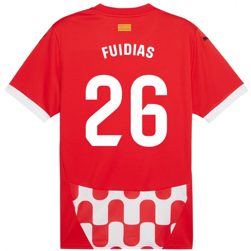 Kids Football Toni Fuidias #26 Red White Home Jersey 2024/25 T-Shirt Uk