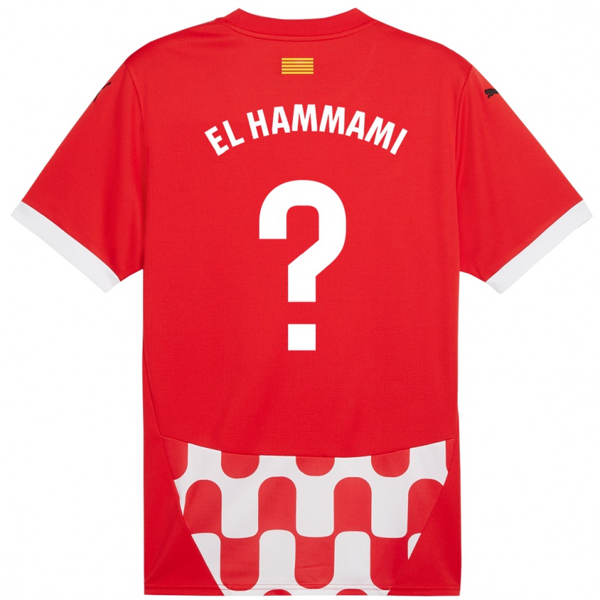 Kids Football Ayoub El Hammami #0 Red White Home Jersey 2024/25 T-Shirt Uk