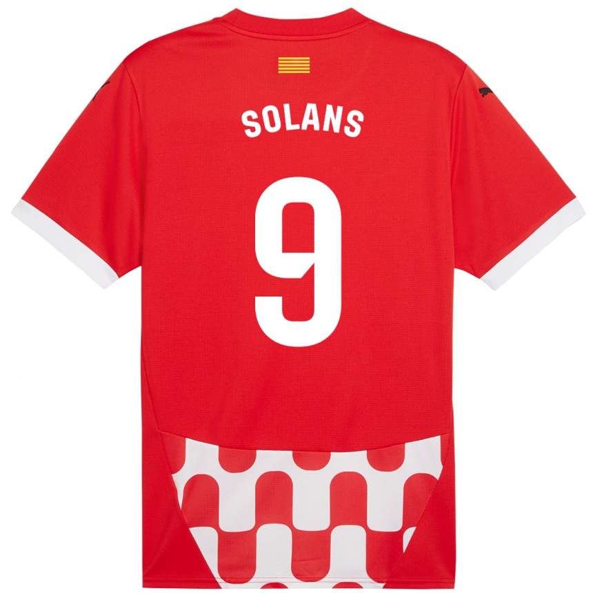 Kids Football Sergi Solans #9 Red White Home Jersey 2024/25 T-Shirt Uk