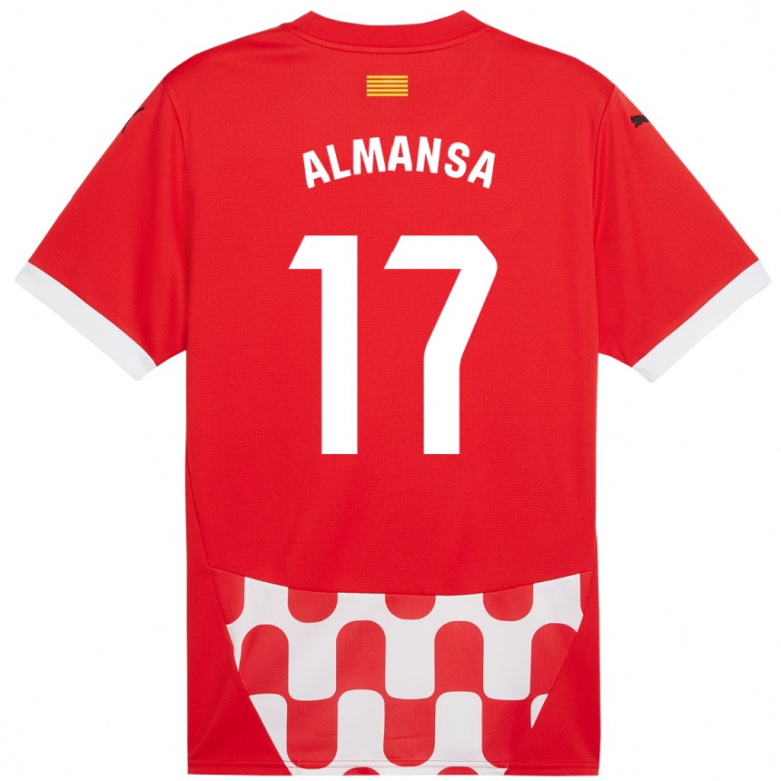 Kids Football Alex Almansa #17 Red White Home Jersey 2024/25 T-Shirt Uk