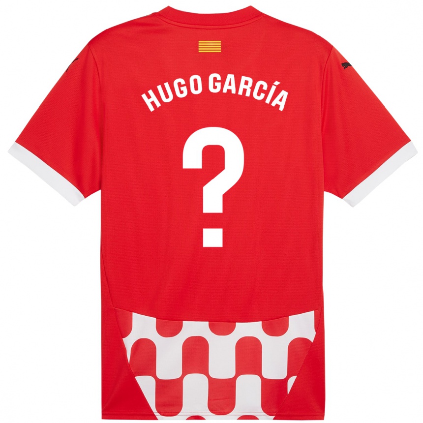 Kids Football Hugo García #0 Red White Home Jersey 2024/25 T-Shirt Uk