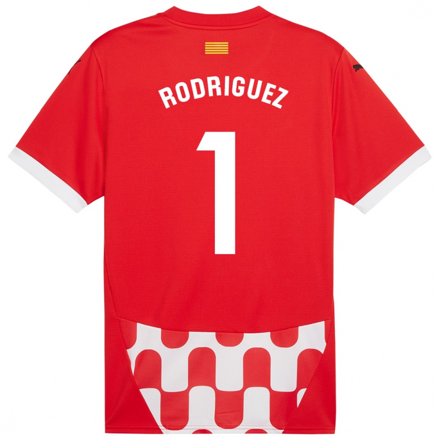 Kids Football Maria Rodríguez #1 Red White Home Jersey 2024/25 T-Shirt Uk