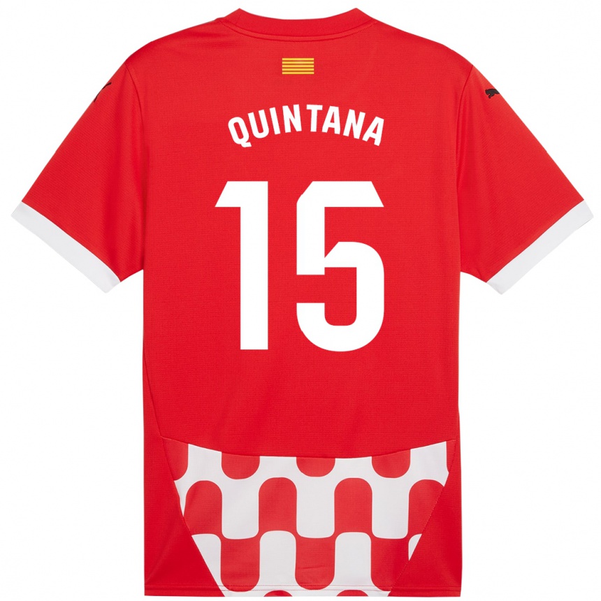 Kids Football Amru Quintana #15 Red White Home Jersey 2024/25 T-Shirt Uk