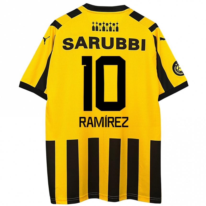 Kids Football Gastón Ramírez #10 Yellow Black Home Jersey 2024/25 T-Shirt Uk