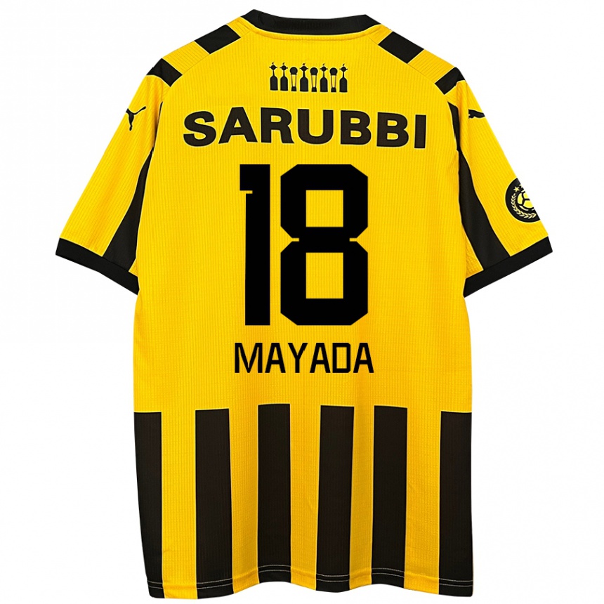 Kids Football Camilo Mayada #18 Yellow Black Home Jersey 2024/25 T-Shirt Uk