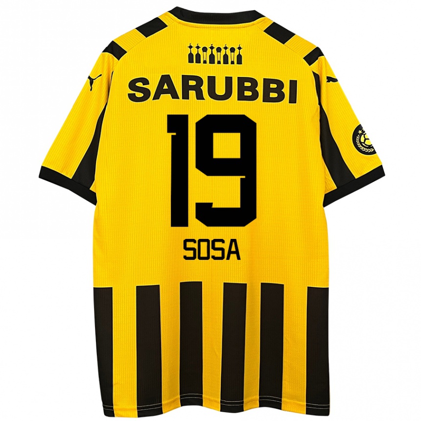 Kids Football Diego Sosa #19 Yellow Black Home Jersey 2024/25 T-Shirt Uk