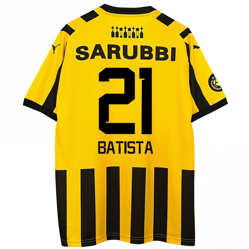 Kids Football Facundo Batista #21 Yellow Black Home Jersey 2024/25 T-Shirt Uk