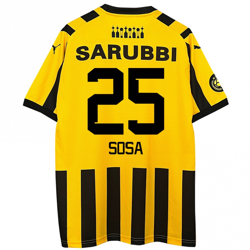 Kids Football Ignacio Sosa #25 Yellow Black Home Jersey 2024/25 T-Shirt Uk