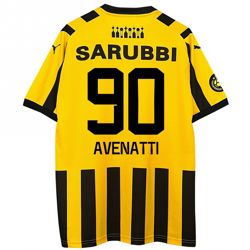 Kids Football Felipe Avenatti #90 Yellow Black Home Jersey 2024/25 T-Shirt Uk