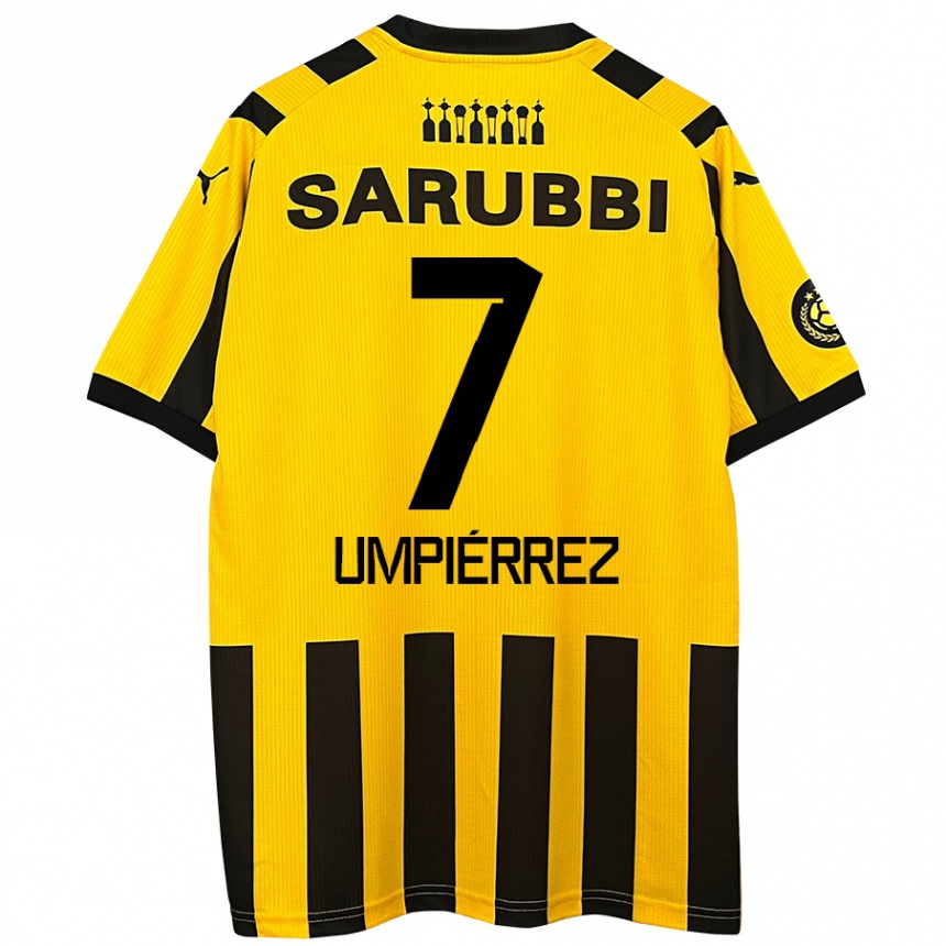 Kids Football Leandro Umpiérrez #7 Yellow Black Home Jersey 2024/25 T-Shirt Uk