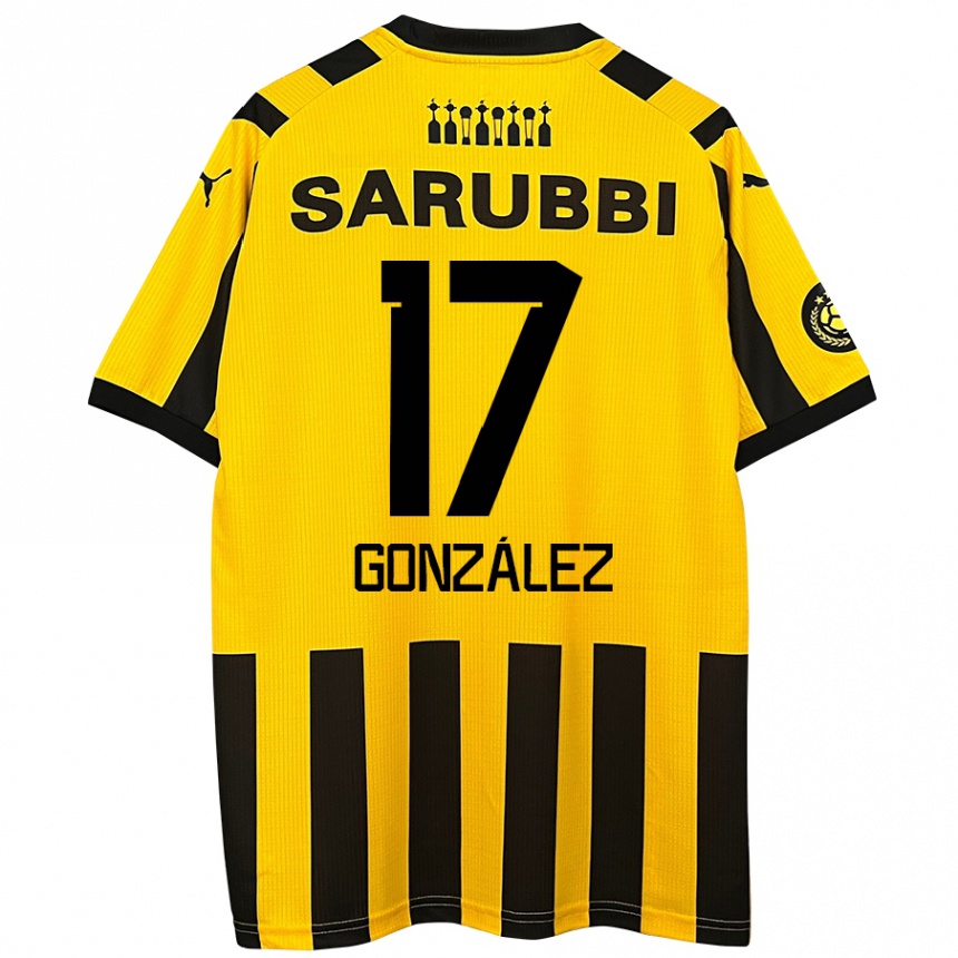 Kids Football Luciano González #17 Yellow Black Home Jersey 2024/25 T-Shirt Uk