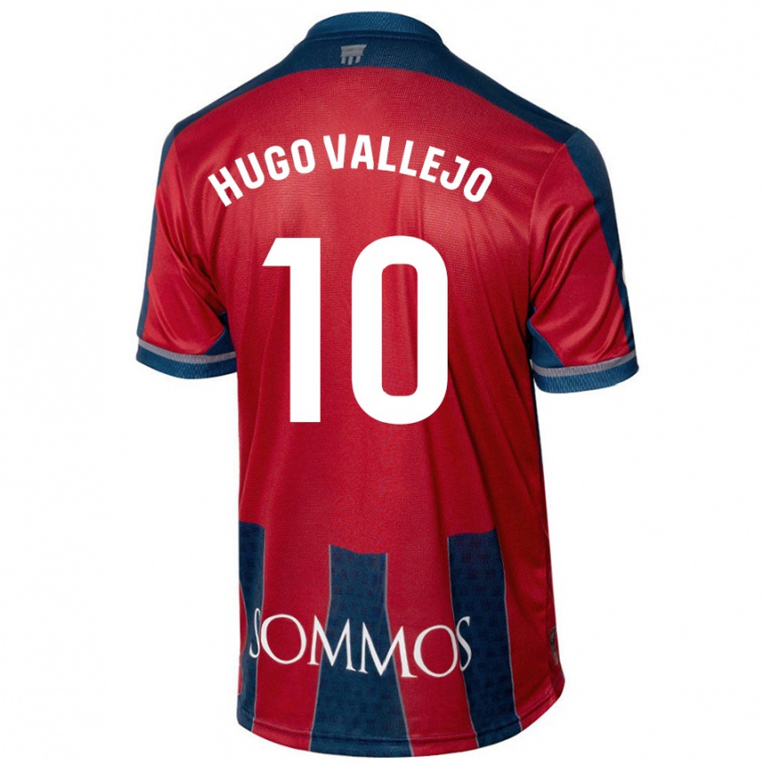 Kids Football Hugo Vallejo #10 Red Blue Home Jersey 2024/25 T-Shirt Uk