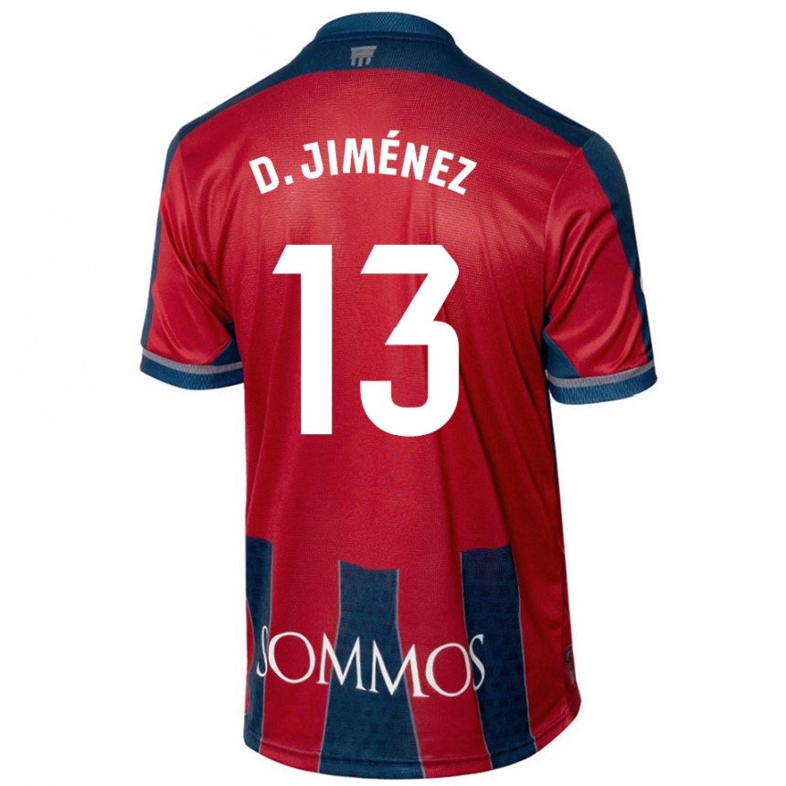 Kids Football Dani Jiménez #13 Red Blue Home Jersey 2024/25 T-Shirt Uk