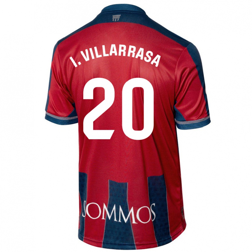 Kids Football Ignasi Vilarrasa #20 Red Blue Home Jersey 2024/25 T-Shirt Uk