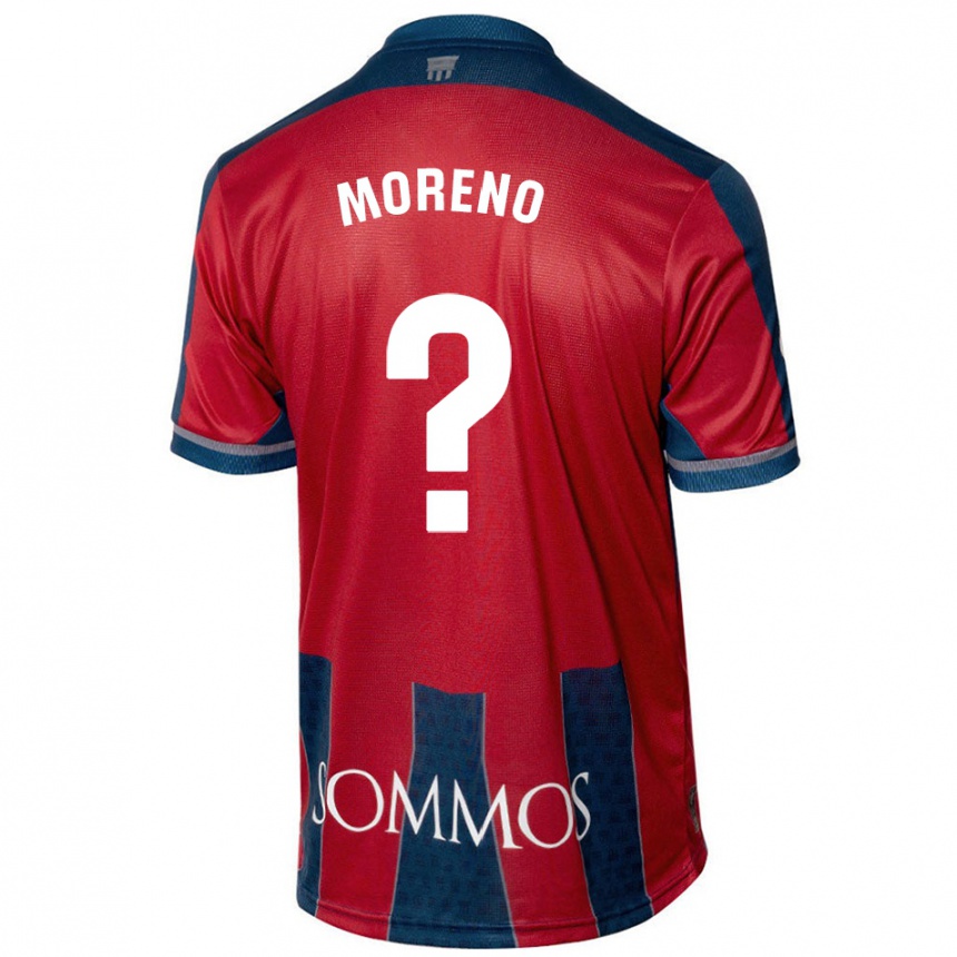 Kids Football Eloy Moreno #0 Red Blue Home Jersey 2024/25 T-Shirt Uk