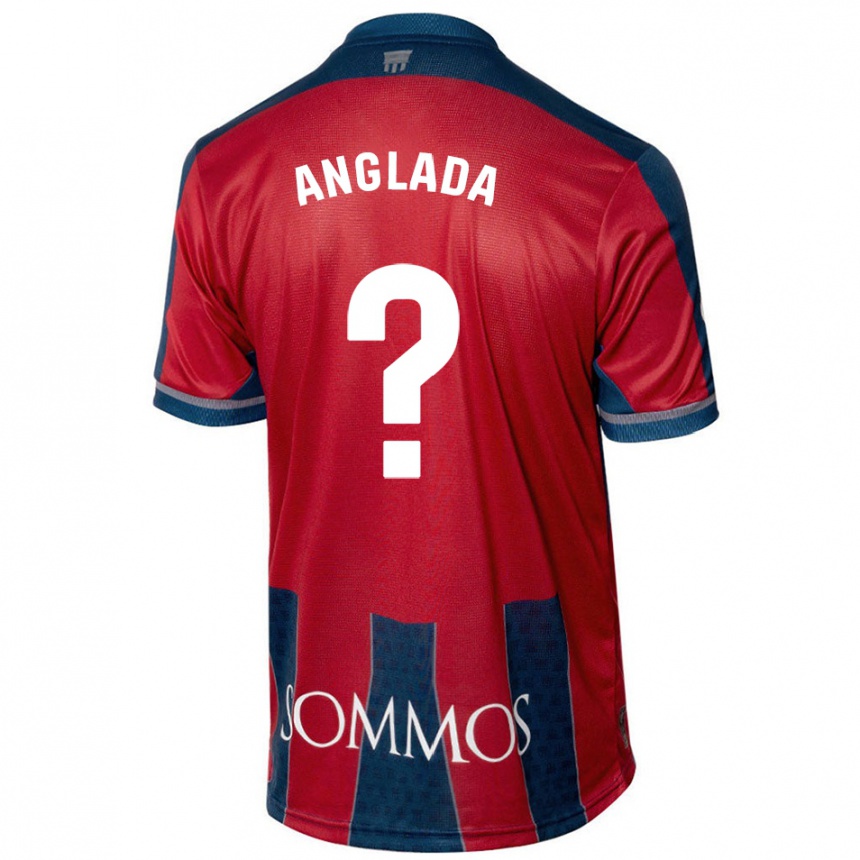 Kids Football Hugo Anglada #0 Red Blue Home Jersey 2024/25 T-Shirt Uk