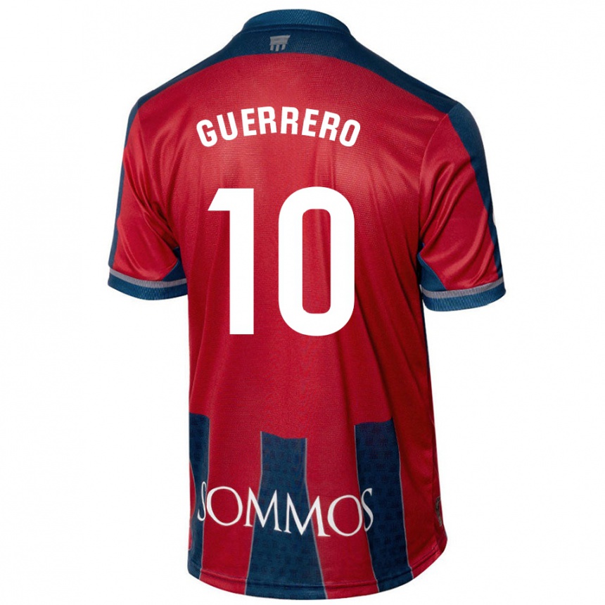 Kids Football Fernando Guerrero #10 Red Blue Home Jersey 2024/25 T-Shirt Uk