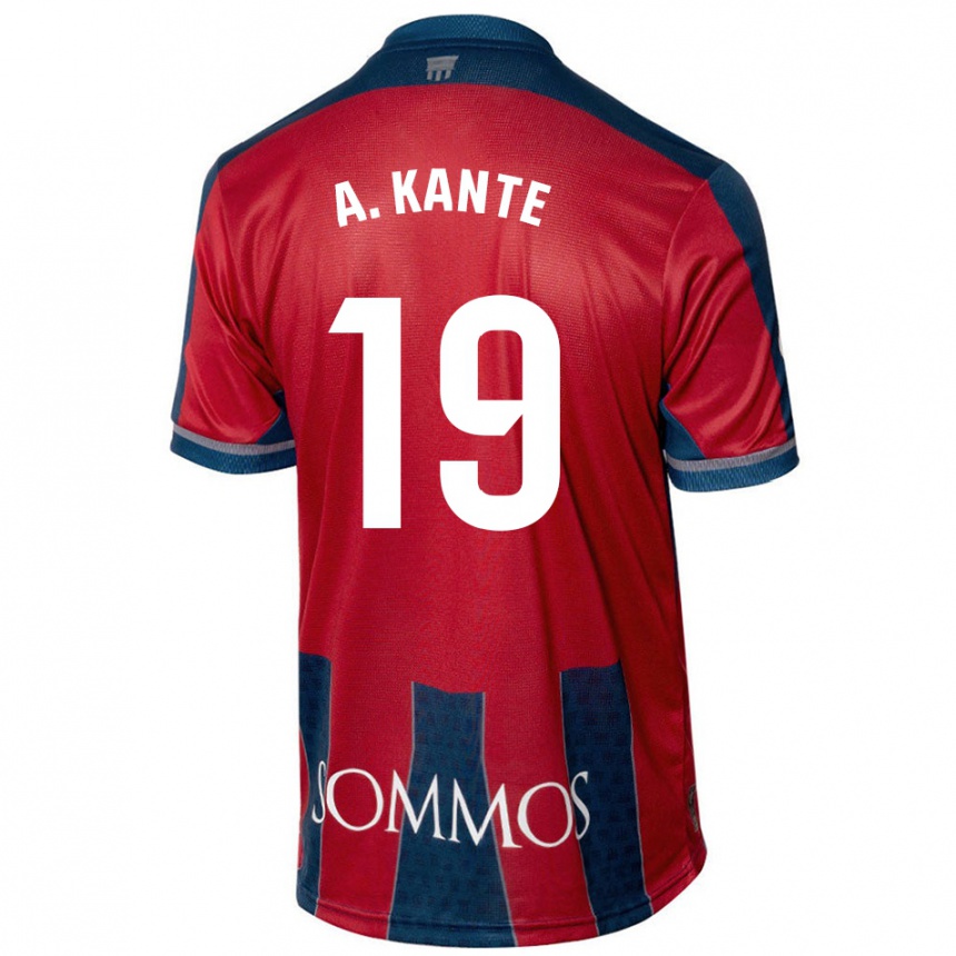 Kids Football Abou Kanté #19 Red Blue Home Jersey 2024/25 T-Shirt Uk