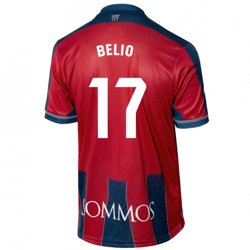 Kids Football Marta Belio #17 Red Blue Home Jersey 2024/25 T-Shirt Uk