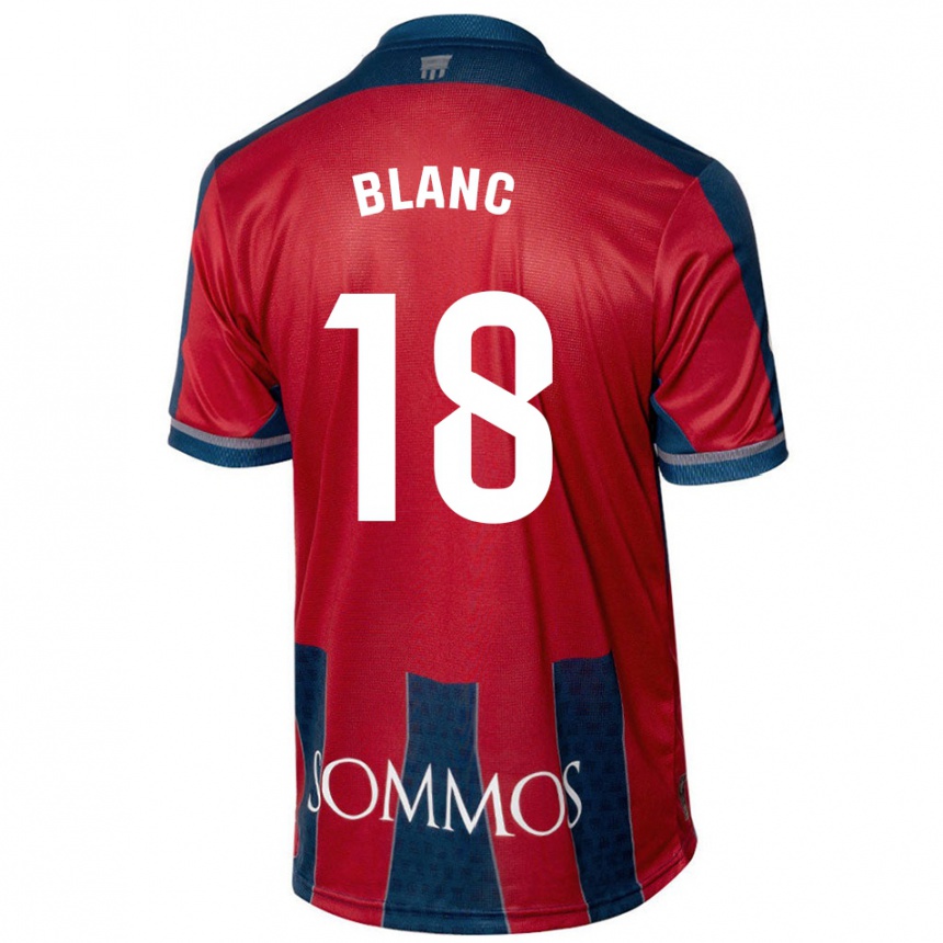 Kids Football Laia Blanc #18 Red Blue Home Jersey 2024/25 T-Shirt Uk