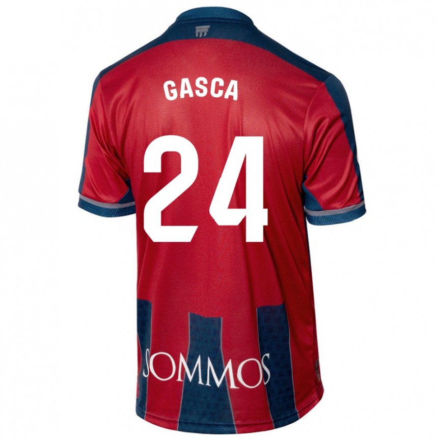 Kids Football Verónica Gasca #24 Red Blue Home Jersey 2024/25 T-Shirt Uk